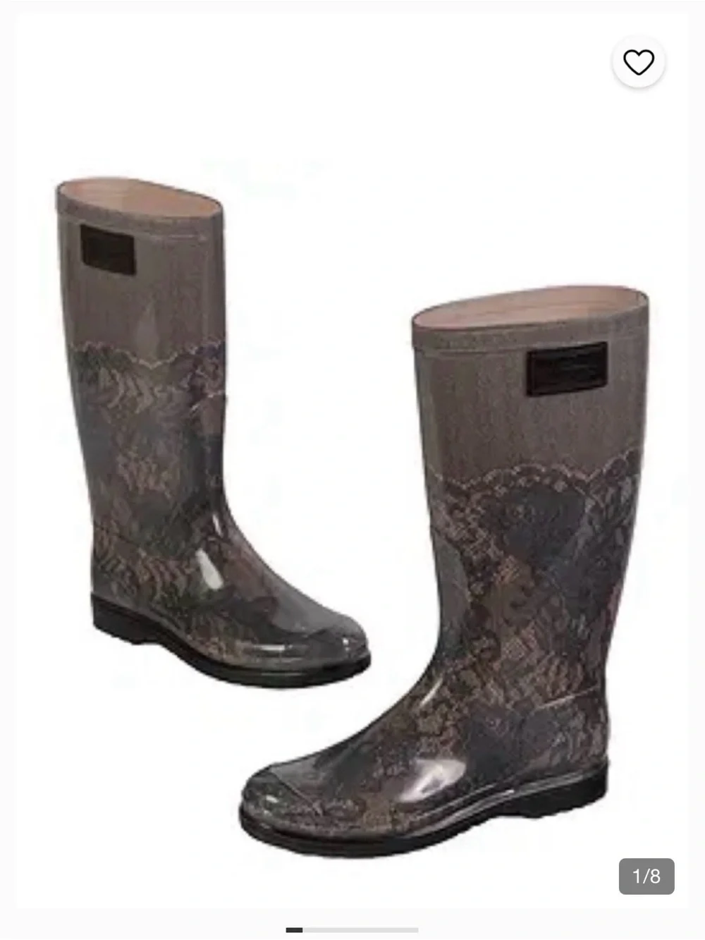 Valentino Garvani Women's Gray Lace-Pattern Rain boots